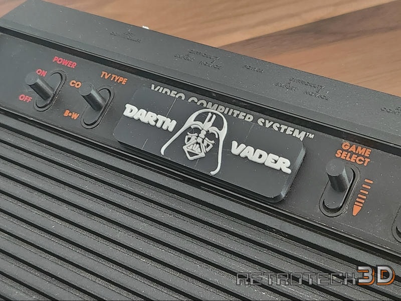 Atari 2600 / 2600+ Cartridge Slot Dust Cover - Darth Vader version - Logo+Text - Image 3