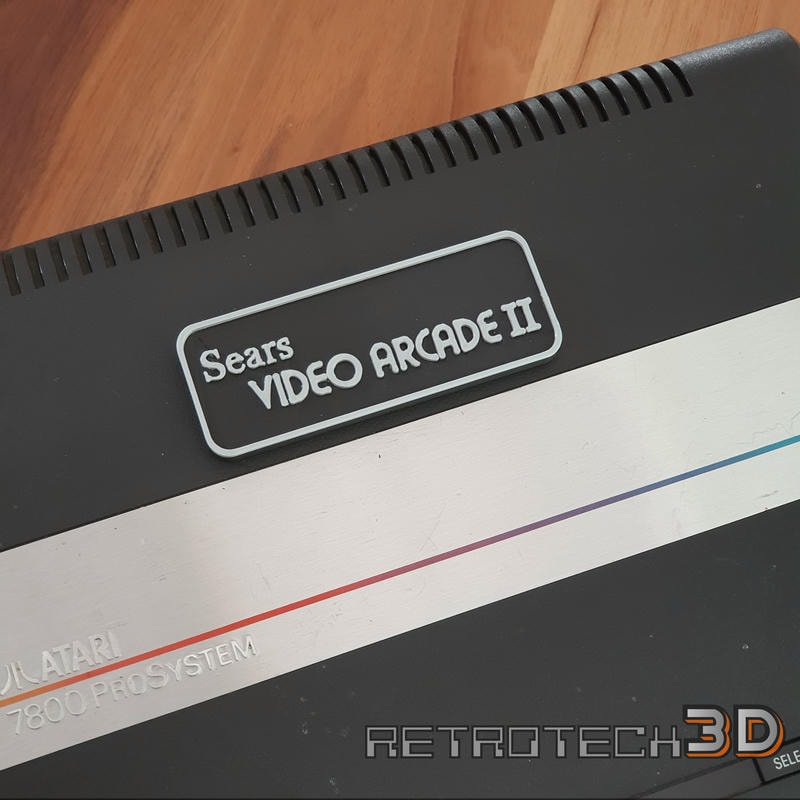 Sears Video Arcade II Cartridge Slot Dust Cover - Black and Silver