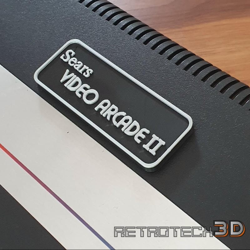 Sears Video Arcade II Cartridge Slot Dust Cover - Black and Silver - Image 2
