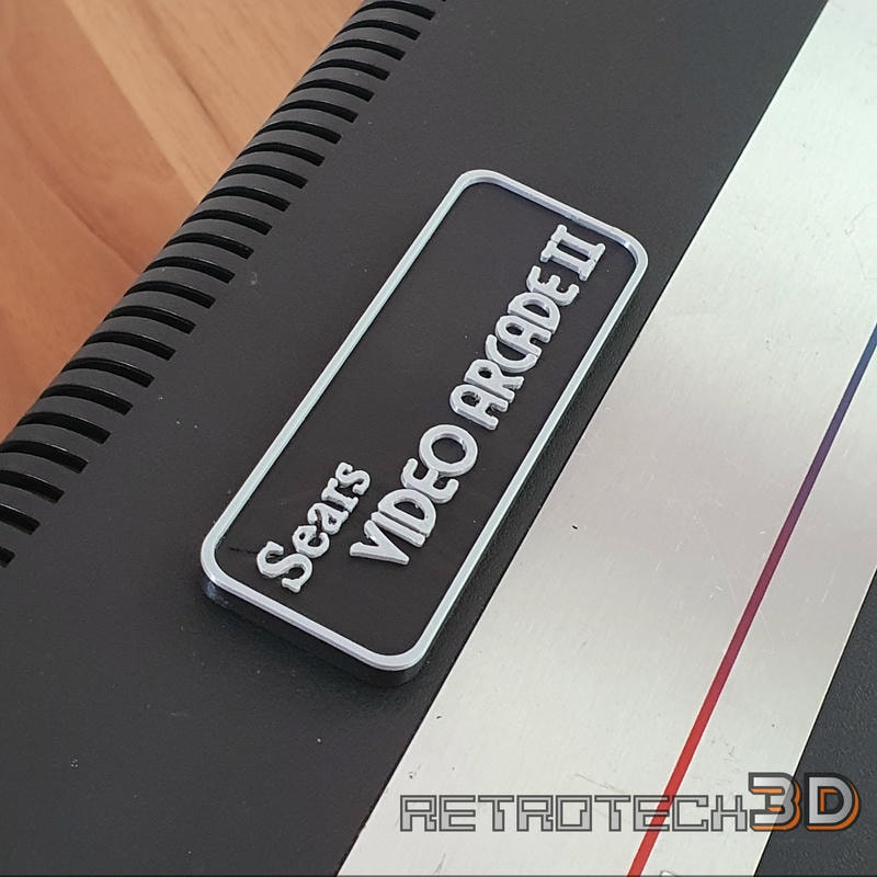 Sears Video Arcade II Cartridge Slot Dust Cover - Black and Silver - Image 3