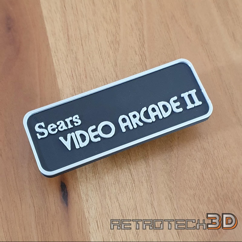 Sears Video Arcade II Cartridge Slot Dust Cover - Black and Silver - Image 5