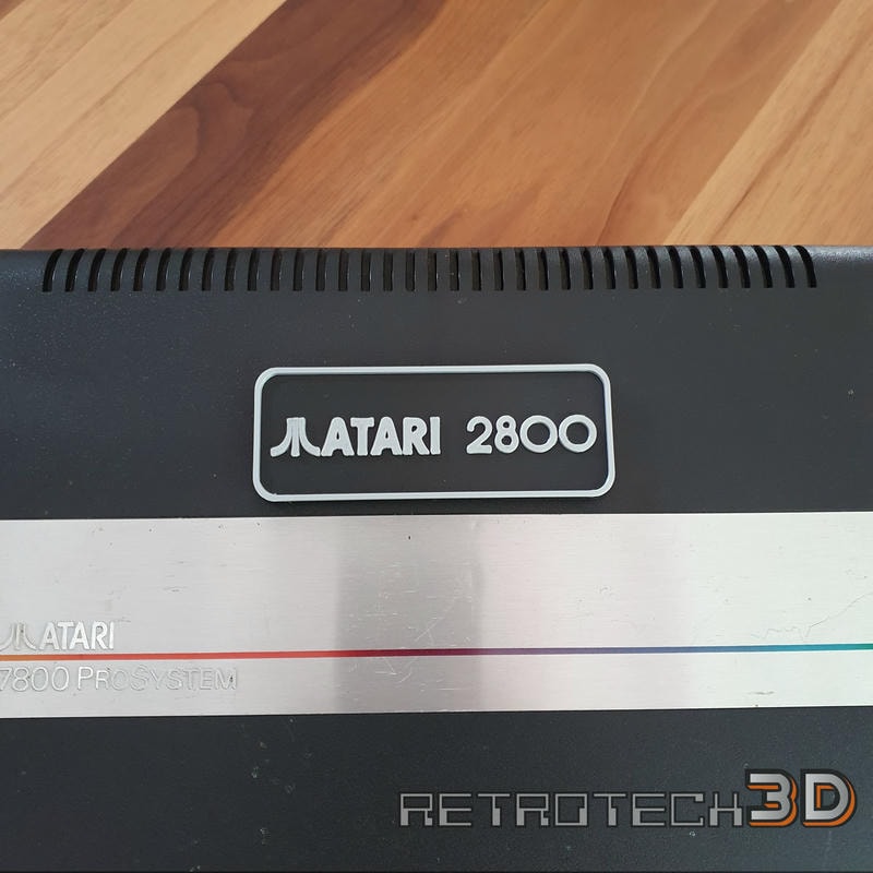 Atari 2800 Cartridge Slot Dust Cover - Black and Silver - Image 2