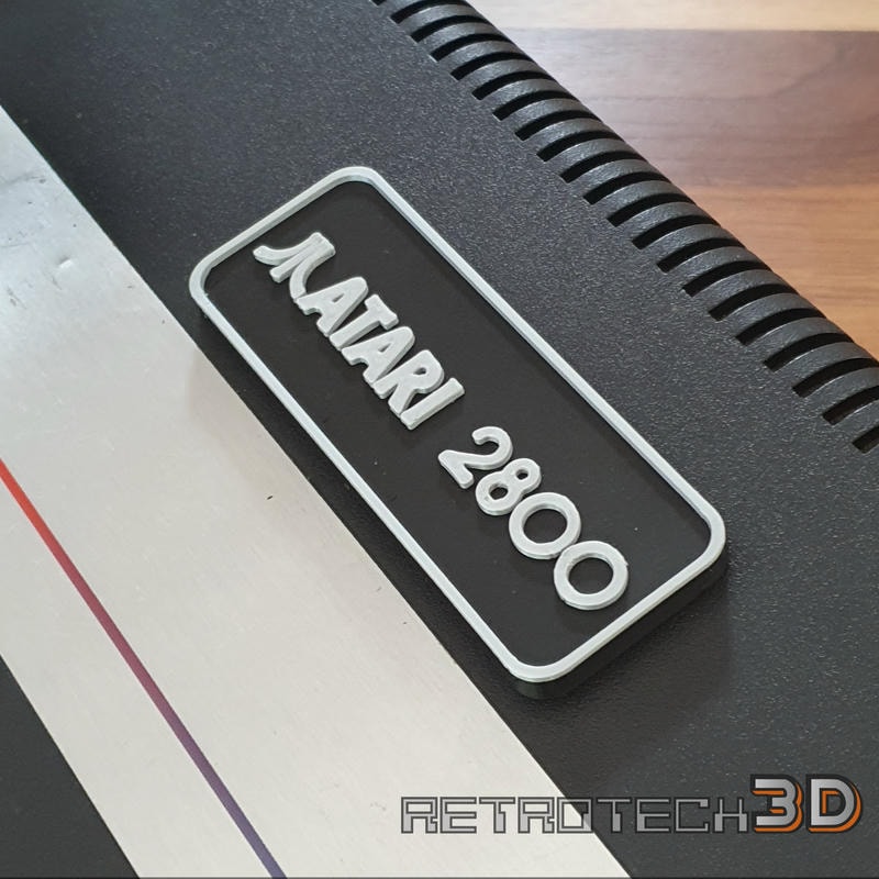 Atari 2800 Cartridge Slot Dust Cover - Black and Silver - Image 3